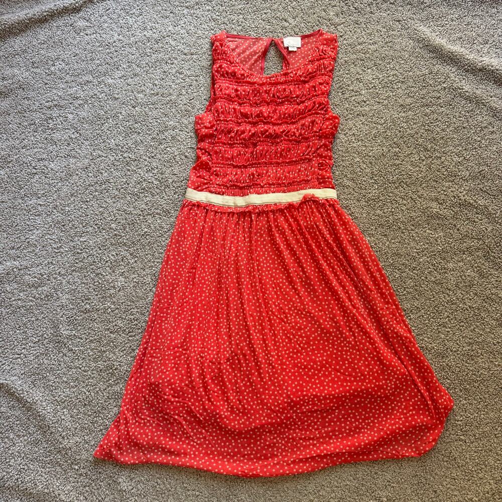 Anthropologie Women’s 9-H15 STCL Dress Red Cream Dot Size Extra Small XS